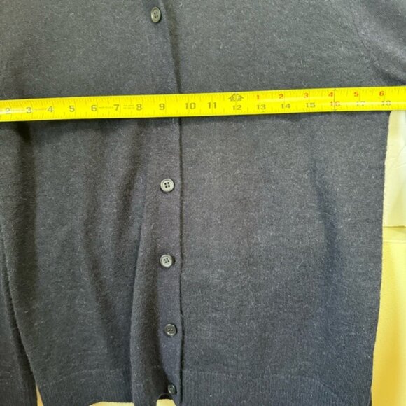 COS Alpaca Wool Back Pleat Cardigan Sweater Knit Button Cozy Minimalist Navy S - Picture 14 of 15